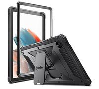 FINTIE Shockproof Case for Samsung Galaxy Tab A8 10.5 inch 2022 Model (SM-X200/X205), Tuatara Rugged Unibody Hybrid Full Protective Bumper Kickstand Cover w/Built-in Screen Protector, Black