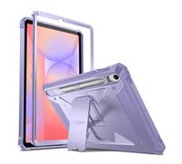 Fintie Shockproof Case for Samsung Galaxy Tab S10 Lite/ S10 FE/ S9 FE 5G 10.9 Inch/Tab S9 11 Inch, Tuatara Rugged Unibody Hybrid Bumper Kickstand Cover Built-in Screen Protector, Purple