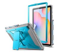 Fintie Shockproof Case for Samsung Galaxy Tab S6 Lite 10.4 Inch 2024/2022/2020, Tuatara Rugged Unibody Hybrid Bumper Kickstand Cover with Built-in Screen Protector, Sky Blue