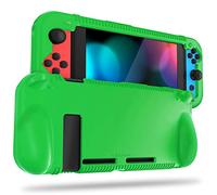 FINTIE Silicone Case Compatible with Nintendo Switch - Soft [Anti-Slip] [Shock Proof] Protective Cover with Ergonomic Grip Design, Drop Protection Grip Case (Green)