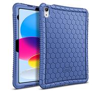 FINTIE Silicone Case for iPad A16 11th Generation (2025) 11 inch, iPad 10th Generation (2022) 10.9 inch - [Honey Comb] Slim Anti Slip Shockproof Soft Protective Bumper Cover, Marine Blue