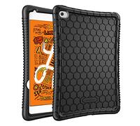 Fintie Silicone Case for iPad Mini 5th Generation 2019 / iPad Mini 4 (7.9 Inch) - [Honey Comb Series] Light Weight Anti Slip Kids Friendly Shock Proof Silicone Protective Cover, Black