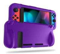 FINTIE Silicone Case for Nintendo Switch - Soft [Anti-Slip] [Shock Proof] Protective Cover with Ergonomic Grip Design, Drop Protection Grip Case for Nintendo Switch Console & Joy-Con (Purple)