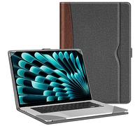 FINTIE Sleeve Case Compatible with Macbook Air 15 inch (2024/2023) M3/M2 Chip, Premium PU Leather Protective Folio Book Cover for Macbook Air 15.3" Model A3114 A2941,Gray