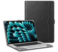 FINTIE Sleeve Case Compatible with Macbook Air 15 inch (2024/2023) M3/M2 Chip, Premium PU Leather Protective Folio Book Cover for Macbook Air 15.3" Model A3114 A2941,Black