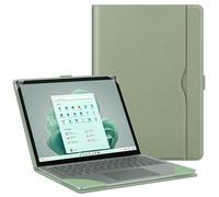 FINTIE Sleeve Case for 13.5 Inch Microsoft Surface Laptop 5/4/3/2 (Model: 1951/1868/1958/1950/1867/1769), Premium PU Leather Protective Folio Book Cover with Large Pocket, Sage