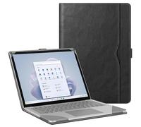 FINTIE Sleeve Case for 13.5 Inch Microsoft Surface Laptop 6/5/4/3/2 (Model: 1950/1951/1958/1867/1868/1769), Premium PU Leather Protective Folio Book Cover with Large Pocket, Black