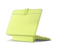 Fintie Sleeve Case for MacBook Neo 13 Inch A3404 (2026 Release), PU Leather Folio MacBook Neo Cover with Foldable Stand, Document Pocket, Magnetic Closure, Clear Frame (Citrus)
