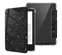 FINTIE Slim Case for 6" Kindle 11th Gen 2024/2022, Black Glitter | Ultra Clear Soft Flexible TPU Back Cover, Light Shell, with Auto Wake/Sleep, for Kindle 2024/2022 11th Gen