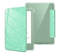 FINTIE Slim Case for 6" Kindle (11th Generation-2024/2022 Release), Ultra Clear Soft Flexible TPU Back Cover Light Shell with Auto Wake/Sleep for Kindle 2024/2022 11th Gen, Glitter Green