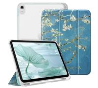FINTIE Slim Case for iPad A16 11th Generation 11 Inch & 10th Gen 10.9 Inch | Built-in Pencil Holder, Matte Coloured Back Shell, Auto Wake/Sleep, for School or Office, Blossom