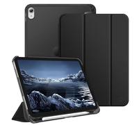 FINTIE Slim Case for iPad A16 11th Generation 11 Inch & 10th Gen 10.9 Inch | Built-in Pencil Holder, Matte Coloured Back Shell, Auto Wake/Sleep, for School or Office, Black