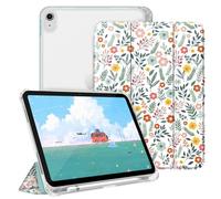FINTIE Slim Case for iPad A16 11th Generation 11 Inch & 10th Gen 10.9 Inch | Built-in Pencil Holder, Matte Coloured Back Shell, Auto Wake/Sleep, for School or Office, Spring Blossom