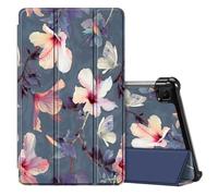 FINTIE Slim Case for Samsung Galaxy Tab A7 Lite 8.7 inch 2021 Model (SM-T220/T225/T227), Ultra Thin Lightweight Hard Back Shell Tri-Fold Stand Cover (Z- Blooming Hibiscus)
