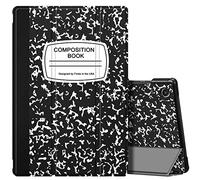 Fintie Slim Case for Samsung Galaxy Tab A8 10.5 Inch 2022 Model (SM-X200/X205/X207), Ultra Thin Lightweight Hard Back Shell Tri-Fold Stand Cover with Auto Wake/Sleep, Composition Book Black