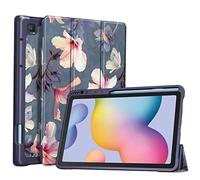 Fintie Slim Case for Samsung Galaxy Tab S6 Lite 10.4 Inch 2024/2022/2020 with Built-in S Pen Holder, Soft TPU Smart Stand Back Cover Auto Wake/Sleep, Blooming Hibiscus