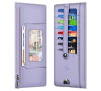 FINTIE Slim Credit Card Wallet Holder Change Pouch, RFID Blocking Business Cards Cases with Zipper Pocket for Cash, Coin, Receipt, Lilac Purple, 7.68 x 0.31 x 3.43 inches, Fashion