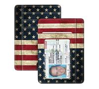 Fintie Slim Minimalist Front Pocket Wallet, RFID Blocking Credit Card Holder Card Cases with ID Window for Men Women, US-Flag, Minimalist