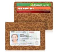 Fintie Slim Minimalist Front Pocket Wallet, RFID Blocking Credit Card Holder Card Cases with ID Window for Men Women, Leopard print, Modern