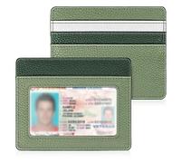 FINTIE Slim Minimalist Wallet Front Pocket RFID Blocking Credit Card Holder Card Holder with ID Window for Men Women Gradient Green Modern