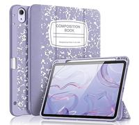 Fintie SlimShell Case for iPad Air 11-inch M3 (2025) / M2 (2024), iPad Air 5th (2022) / 4th Generation (2020) 10.9 Inch - Flexible Soft TPU Back Cover with Pencil Holder, Composition Lilac