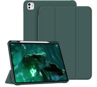 Fintie SlimShell Case for iPad Pro 13-inch (M4) 2024 - [Built-in Pencil Holder] Soft TPU Protective Stand Back Cover with Auto Wake/Sleep, Midnight Green
