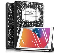 Fintie SlimShell Case for New iPad 7th Generation 10.2 Inch 2019 w/Built-in Pencil Holder - Lightweight Smart Stand Soft TPU Back Cover, Auto Wake/Sleep for iPad 10.2" Tablet, Composition Book Black