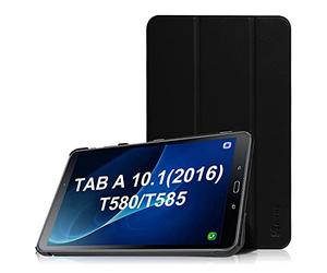 FINTIE SlimShell Case for Samsung Galaxy Tab A 10.1 2016 (SM-T580 / T585), Super Thin Lightweight Stand Cover with Auto Sleep/Wake Feature, Black