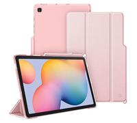 FINTIE SlimShell Case for Samsung Galaxy Tab S6 Lite 10.4 Inch 2024/2022/ 2020, Lightweight Stand Translucent Frosted Back Cover with S Pen Holder, Auto Wake/Sleep, Rose Gold