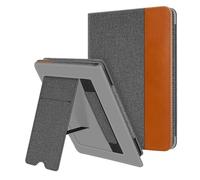 Fintie Stand Case for 6" All-New Kindle (11th Generation-2024/2022 Release) - PU Leather Cover with Auto Sleep/Wake Card Slot & Hand Strap for Kindle 2024/2022 11th Generation e-Reader, Gray/Brown
