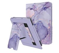 FINTIE Stand Case for 6" All-New Kindle (11th Generation)- 2024/2022 Release, PU Leather Cover with Card Slot & Hand Strap for Kindle 11th Generation 2024 e-Reader, Z-Lilac Marble