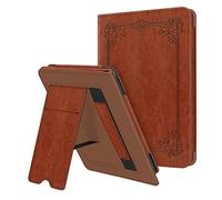 FINTIE Stand Case for 6" All-New Kindle (11th Generation)- 2024/2022 Release, PU Leather Cover with Card Slot & Hand Strap for Kindle 11th Generation 2024 e-Reader, Z-Vintage Brown