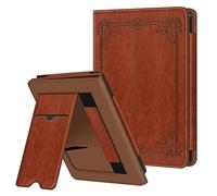 Fintie Stand Case for 6” Kobo Clara BW (2024) / Kobo Clara Colour (2024) / Kobo Clara 2E (2022) eReader - Premium PU Leather Protective Cover Auto Sleep/Wake with Card Slot and Hand Strap, Brown