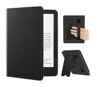 FINTIE Stand Case for Kindle Paperwhite 12th/11th Gen & Kindle Colorsoft | Foldable Kickstand PU Leather Cover, Card Slot, Hand Strap, Auto Sleep/Wake, for 7"/6.8" Paperwhite 2024/2021, Black