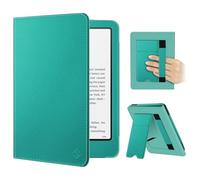 FINTIE Stand Case for Kindle Paperwhite 12th/11th Gen & Kindle Colorsoft | Foldable Kickstand PU Leather Cover, Card Slot, Hand Strap, Auto Sleep/Wake, for 7"/6.8" Paperwhite 2024/2021, Jade