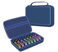 FINTIE Travel Sunglasses Organizer Case with 8-Slot Adjustable Compartments, Hard EVA Eyeglasses Storage Bag for Men Women, Dark Blue