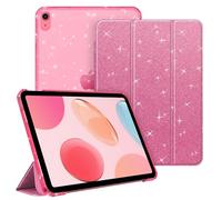 FINTIE Ultra Slim Case for iPad (A16) 11th Generation 11 Inch 2025 / iPad 10th Generation 10.9 Inch 2022 - Frosted Back Shell with Fold-back Stand and Auto Wake/Sleep, Glitter Pink