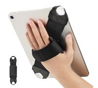 Fintie Universal Tablet Hand Strap Holder for 9-11 Inch Tablets eReaders, 360 Degrees Swivel PU Leather Secure Portable Adjustable Handle Grip for iPad, Galaxy Tab and 9-11" Tablets, Black