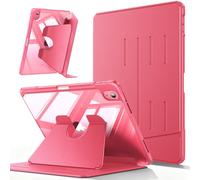 FINTIE Vertical Stand Case for iPad (A16) 11th Generation 11 Inch (2025), iPad 10th Generation 10.9 Inch (2022), Multi-Angle Viewing Clear Cover with Pencil Holder, Magnetic Ultra-Stable, Pink