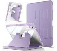 FINTIE Vertical Stand Case for iPad (A16) 11th Generation 11 Inch (2025), iPad 10th Generation 10.9 Inch (2022), Multi-Angle Viewing Clear Cover with Pencil Holder, Magnetic Ultra-Stable, Purple