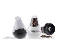 Finum Mini Look Touch Taste Salt & Pepper Mills, Ceramic, Black, White, 16x10,5x8 cm