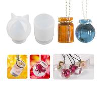 Finyoffiy 2Pcs Drift Bottle Resin Mold Mini Sphere Silicone Molds 3D Bottle Epoxy Casting Mold for Woman Necklace Jewelry Decor (2 Pack)
