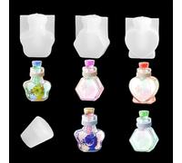 Finyoffiy 2Pcs Drift Bottle Resin Mold Mini Sphere Silicone Molds 3D Bottle Epoxy Casting Mold for Woman Necklace Jewelry Decor (3pcs)