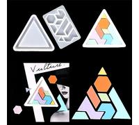Finyoffiy 2pcs Triangle & Irregular Silicone Puzzle Molds for DIY Crafts, Coasters, Jewelry & More
