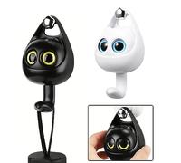 Finyoffiy 2pcs Wink Cat Hooks Creative Adhesive Coat Hook for Hanging Towels, Hats,Coat,Cloth Bags, Belts, Key, for Wall Hanging Decorations (White + Black)