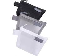 Finyoffiy 3pcs Portable Square Mesh Storage Bag,Zippered Mesh Cosmetic Bag,Small Square Mesh Coin Purse Travel Storage Carry Pouch (Grey+Black+White)