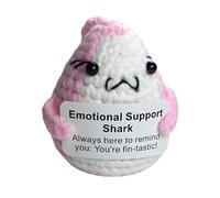 Finyoffiy Positive Crochet Gifts, Crocheted Emotional Support Animal, Unique Birthday Gift for Shark Lovers Friends Women Men (Pink)