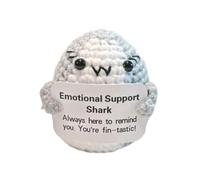 Finyoffiy Positive Crochet Gifts, Crocheted Emotional Support Animal, Unique Birthday Gift for Shark Lovers Friends Women Men (Grey)