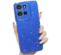 Finyosee for Moto Edge 2025 Case,Cute Super Vibrant Neon Glitter Shiny Bling Sparkly Case Thin Slim Shockproof Camera Protection Cover for Women Girl for Motorola Moto Edge 2025-DarkBlue