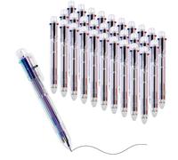 FINZOO 6-in-1 Coloured Shuttle Pen,30Pcs Multicolor Ballpoint Pen, 6 Colours 14CM Retractable Ballpoint Multicolour Pens for Office School Supplies Students